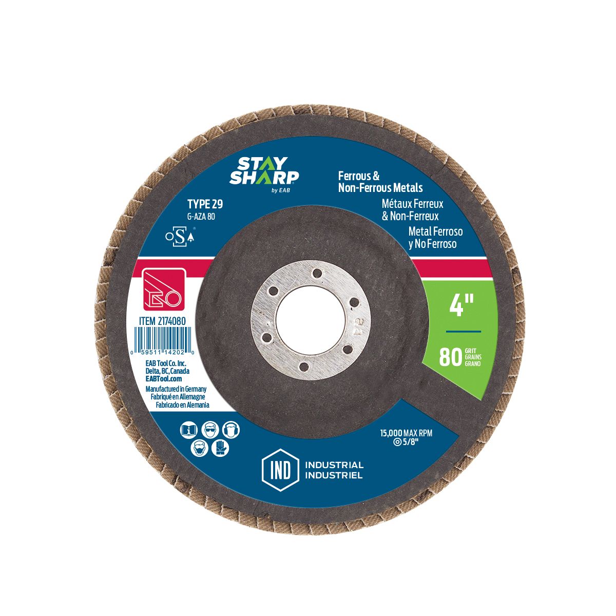 Abrasives Wood & Metal Flap Disc Type 29 Stay Sharp® EAB Tool Company
